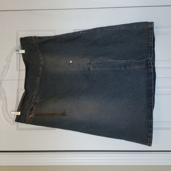 Olsen Europe denim midi skirt with side slit euc size 12 - Picture 1 of 6